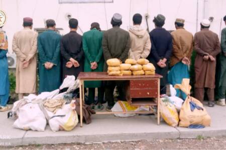 11 Smugglers Held with 59 kg of Hashish in Nangarhar