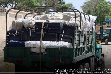 Balkh Governor Dispatches Aid Convoy of 9 Vehicles to Flood-Affected Families in Baghlan