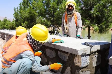 Construction of Retaining Wall Underway in Kandahar City